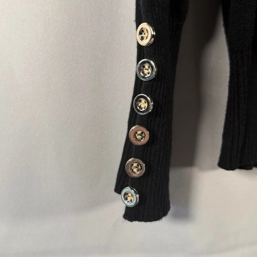Black button detail sweater